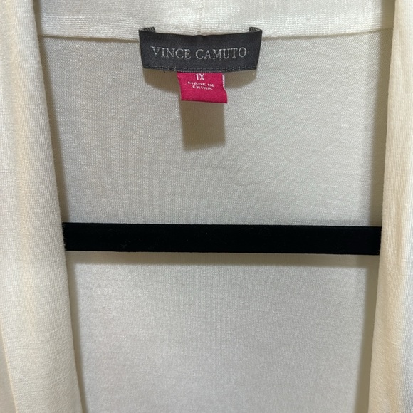 Vince Camuto Open-Front Long-Line Cardigan - Ivory - Picture 3 of 5